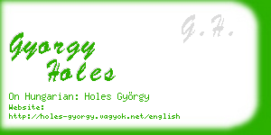 gyorgy holes business card